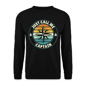 Just call me Captain Sailor and Captain Saying - Unisex Sweatshirt - black - Front - Alina (178cm) & Michal (187cm)