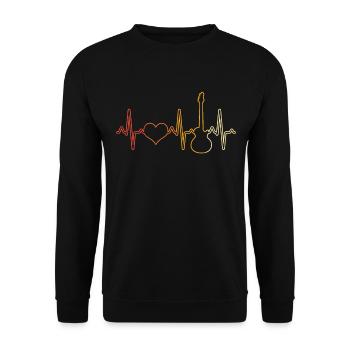 E Guitare Heartbeat Rétro - Sweat-shirt Unisexe - noir - Devant - Alina (178cm) & Michal (187cm)