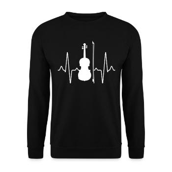 Violin Violin Heartbeat - Unisex Sweatshirt - black - Front - Alina (178cm) & Michal (187cm)