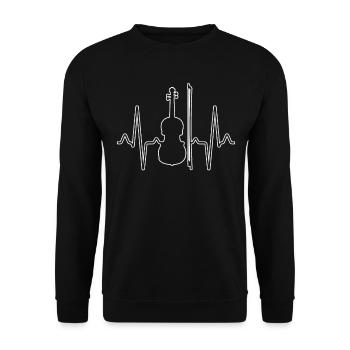 Violin Violin Heartbeat - Unisex Sweatshirt - black - Front - Alina (178cm) & Michal (187cm)