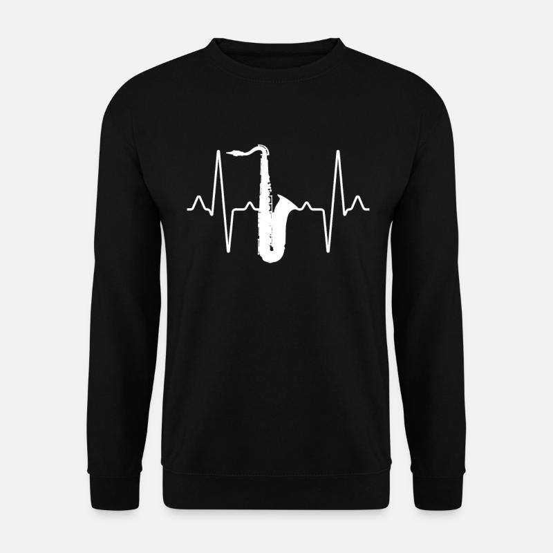 Saxophon Herzschlag - Unisex Pullover - Schwarz
