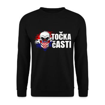 Croatia - Unisex Sweatshirt - black - Front - Alina (178cm) & Michal (187cm)