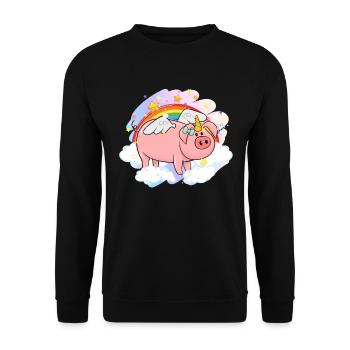 Pig Gift Piglet Kids Piglet Pig Pig - Unisex Sweatshirt - black - Front - Alina (178cm) & Michal (187cm)