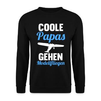 Modellfliegen Papa Vater Vatertag Modellflieger - Unisex Pullover - Schwarz - Vorne - Alina (178cm) & Michal (187cm)