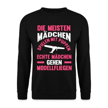 Modellfliegen Modellflieger Modellflug - Unisex Pullover - Schwarz - Vorne - Alina (178cm) & Michal (187cm)