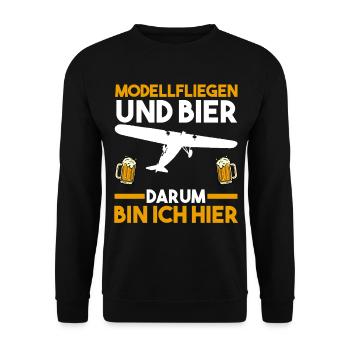 Modellfliegen Modellflieger Bier Modellflug - Unisex Pullover - Schwarz - Vorne - Alina (178cm) & Michal (187cm)