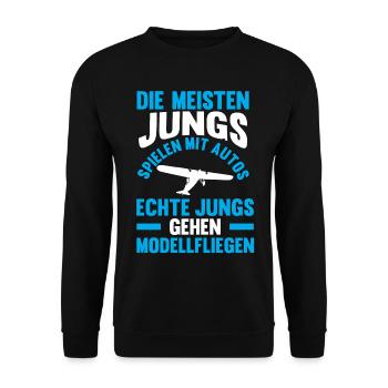 Modellfliegen Modellflieger Modellflug - Unisex Pullover - Schwarz - Vorne - Alina (178cm) & Michal (187cm)