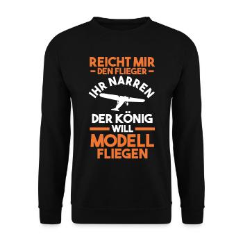 Modellflieger Modellflug Modellfliegen - Unisex Pullover - Schwarz - Vorne - Alina (178cm) & Michal (187cm)