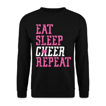 Cheer Cheerleading Eat Sleep Cheer - Unisex Sweatshirt - black - Front - Alina (178cm) & Michal (187cm)