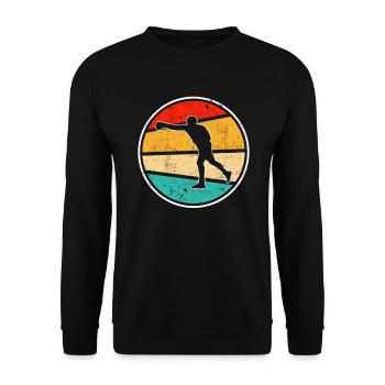 Boxen Retro Logo - Unisex Pullover - Schwarz - Vorne - Alina (178cm) & Michal (187cm)