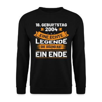 18. Geburtstag | Geburtstag - Unisex Pullover - Schwarz - Vorne - Alina (178cm) & Michal (187cm)