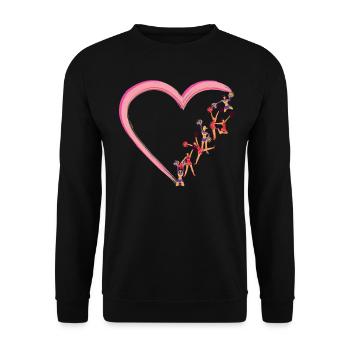Cheer Cheerleading Heart - Unisex Sweatshirt - black - Front - Alina (178cm) & Michal (187cm)