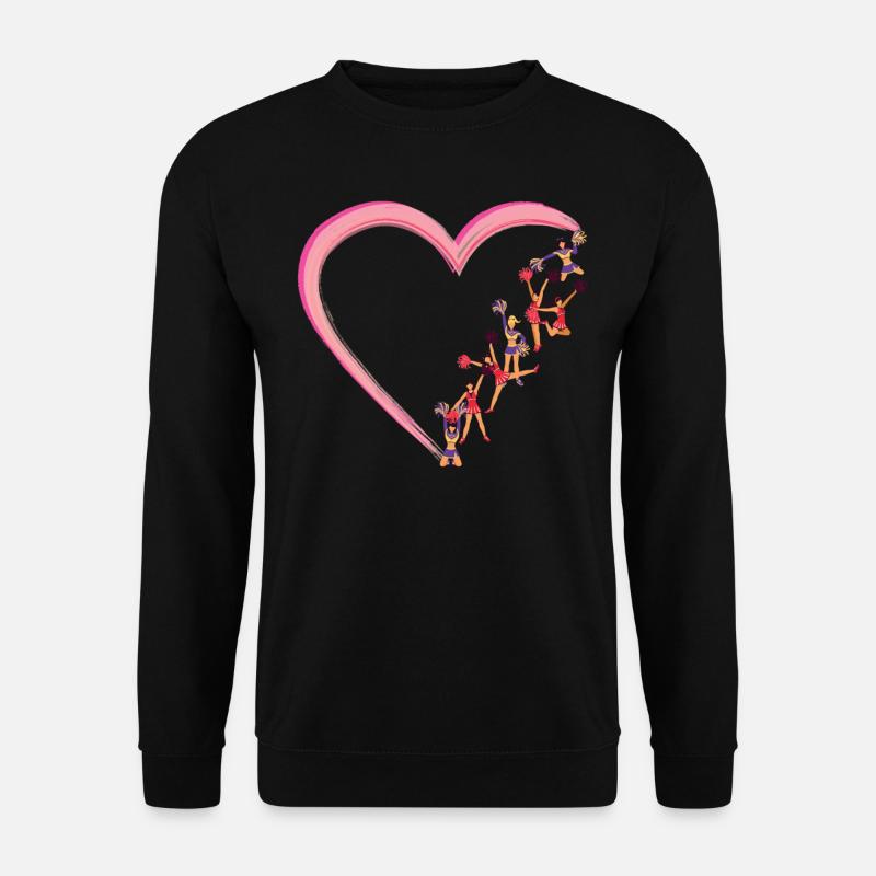 Cheer Cheerleading Heart - Unisex Sweatshirt - black