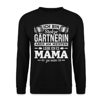 Gärtner Mama Garten Pflanzen Gärtnerinnen Mama - Unisex Pullover - Schwarz - Vorne - Alina (178cm) & Michal (187cm)