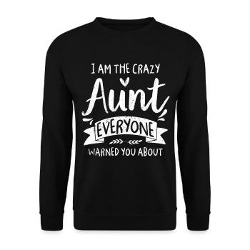 Aunt Godmother Pregnant Baby Sister Niece - Unisex Sweatshirt - black - Front - Alina (178cm) & Michal (187cm)