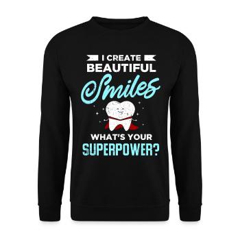 Dentist Gift Dentist Dental Doctor Teeth - Unisex Sweatshirt - black - Front - Alina (178cm) & Michal (187cm)
