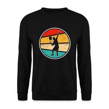 Tennis Rétro - Sweat-shirt Unisexe - noir - Devant - Alina (178cm) & Michal (187cm)