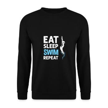 Swim Team Design For Swimmer Eat Sleep - Unisex Sweatshirt - black - Front - Alina (178cm) & Michal (187cm)