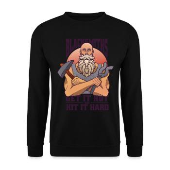 Blacksmiths Get It Hot And Hitting It Hard Blacksmith - Unisex Sweatshirt - black - Front - Alina (178cm) & Michal (187cm)