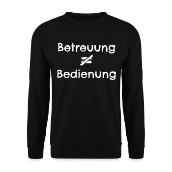 Betreuung Betreuerin Betreuer Pflege - Unisex Pullover - Schwarz - Vorne - Alina (178cm) & Michal (187cm)