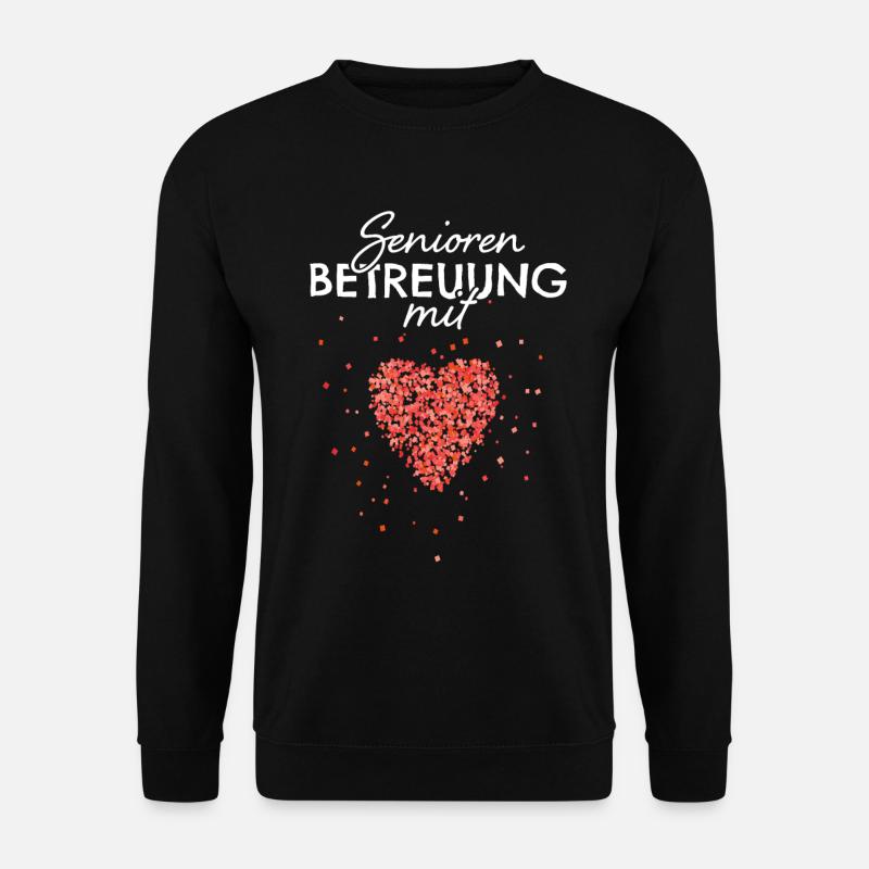 Senioren Betreuung Mit Herz Altenpfleger - Unisex Pullover - Schwarz