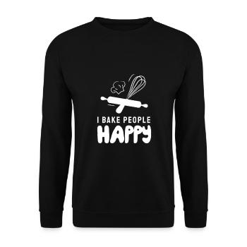 Je fais des gens heureux pour les boulangers - Sweat-shirt Unisexe - noir - Devant - Alina (178cm) & Michal (187cm)