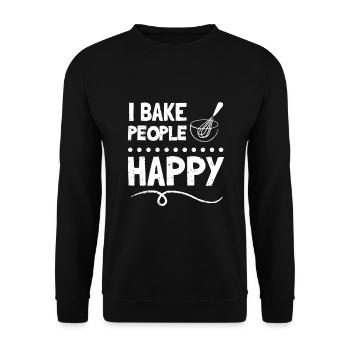 Je fais des gens heureux pour les boulangers - Sweat-shirt Unisexe - noir - Devant - Alina (178cm) & Michal (187cm)