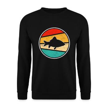 Fish Retro - Unisex Sweatshirt - black - Front - Alina (178cm) & Michal (187cm)