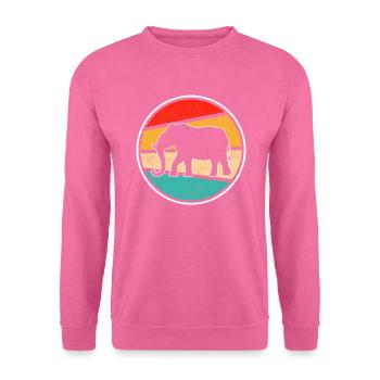Elefant Retro - Unisex Pullover - Pink - Vorne