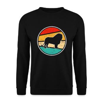 Lion Rétro - Sweat-shirt Unisexe - noir - Devant - Alina (178cm) & Michal (187cm)