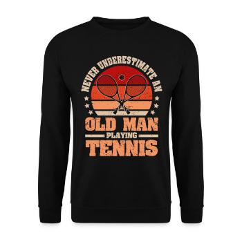 Cool Tennis Dad Tennis Player Father - Unisex Sweatshirt - black - Front - Alina (178cm) & Michal (187cm)