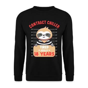 Auftragschiller 18 ans 18ème anniversaire paresseux - Sweat-shirt Unisexe - noir - Devant - Alina (178cm) & Michal (187cm)