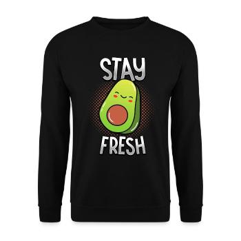 Avocado - Stay Fresh - Dancing Vegetables - Unisex Sweatshirt - black - Front - Alina (178cm) & Michal (187cm)