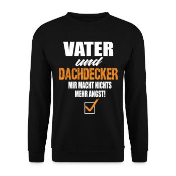 Vater und Dachdecker - Unisex Pullover - Schwarz - Vorne - Alina (178cm) & Michal (187cm)