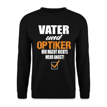 Vater und Optiker - Unisex Pullover - Schwarz - Vorne - Alina (178cm) & Michal (187cm)
