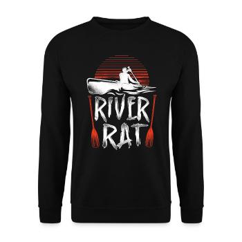 Canoe Canoeing Vintage Retro River - Unisex Pullover - Schwarz - Vorne - Alina (178cm) & Michal (187cm)