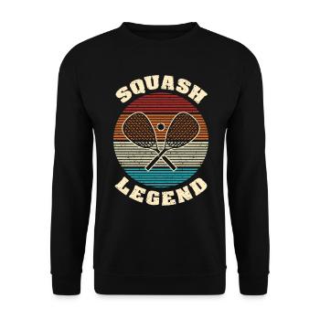 Cool Retro Crossing Rackets Squash Legend Squash - Unisex Sweatshirt - black - Front - Alina (178cm) & Michal (187cm)