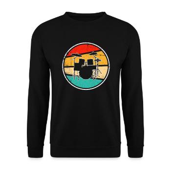 Batterie Rétro - Sweat-shirt Unisexe - noir - Devant - Alina (178cm) & Michal (187cm)