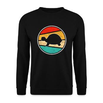Turtle Retro - Unisex Sweatshirt - black - Front - Alina (178cm) & Michal (187cm)