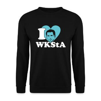 Ich Liebe WKStA Politik Skandal Kurz Shirt - Unisex Pullover - Schwarz - Vorne - Alina (178cm) & Michal (187cm)