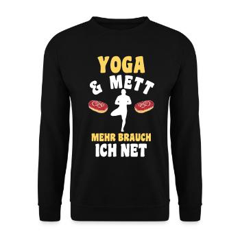 Meditieren Mett Yoga - Unisex Pullover - Schwarz - Vorne - Alina (178cm) & Michal (187cm)