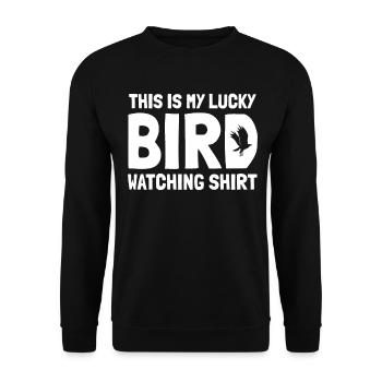 C’est ma chemise d’observation des oiseaux chanceux - Sweat-shirt Unisexe - noir - Devant - Alina (178cm) & Michal (187cm)