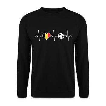 Belgique Football Heartbeat - Sweat-shirt Unisexe - noir - Devant - Alina (178cm) & Michal (187cm)