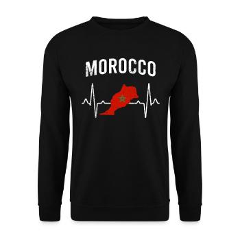 Marokko Herzschlag - Unisex Pullover - Schwarz - Vorne - Alina (178cm) & Michal (187cm)