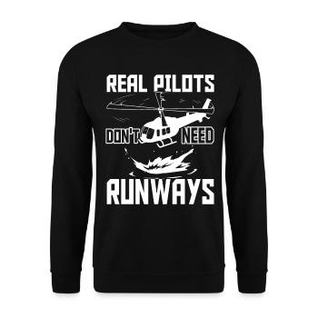 Helicopter Pilot - Unisex Sweatshirt - black - Front - Alina (178cm) & Michal (187cm)