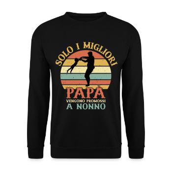 Solo I Miglori Papà Vengono Promossi A Nonno - Unisex Pullover - Schwarz - Vorne - Alina (178cm) & Michal (187cm)