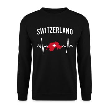 Suisse Heartbeat - Sweat-shirt Unisexe - noir - Devant - Alina (178cm) & Michal (187cm)