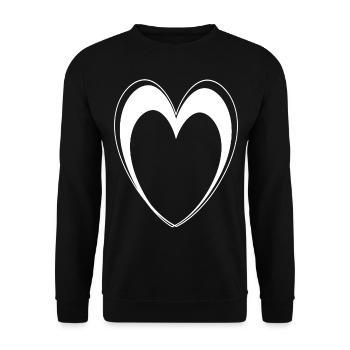 Cœur Blanc - Sweat-shirt Unisexe - noir - Devant - Alina (178cm) & Michal (187cm)