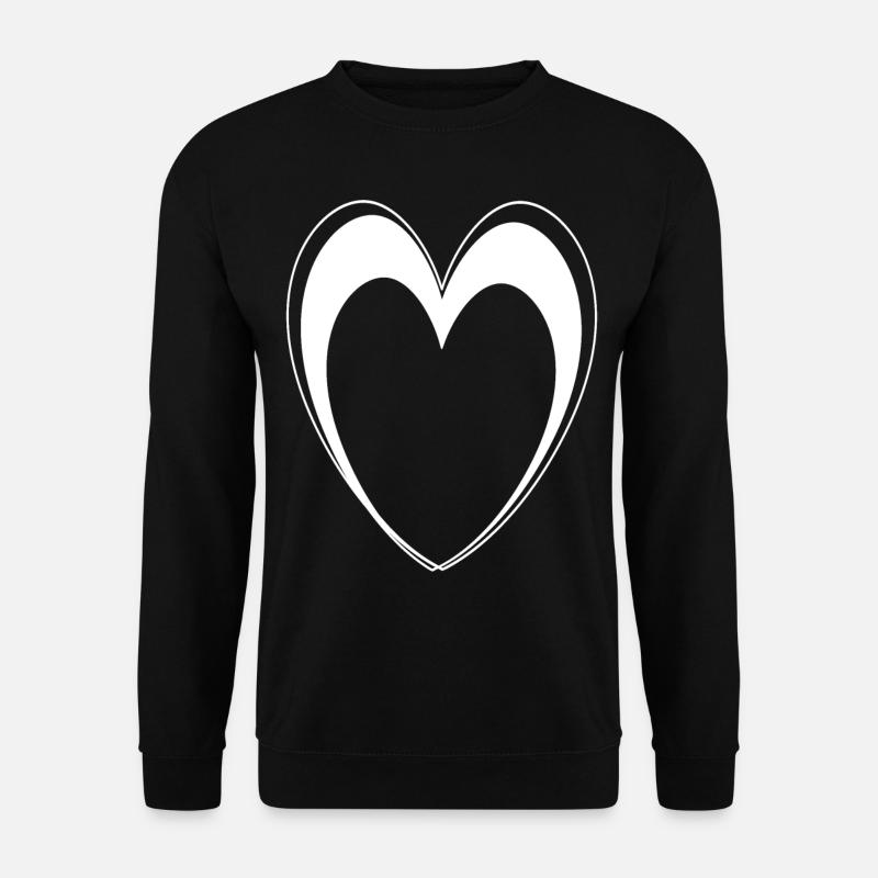 Weisses Herz - Unisex Pullover - Schwarz