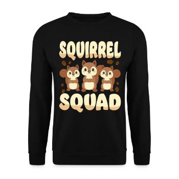 Squirrel Acorn Squirrel Squad - Unisex Pullover - Schwarz - Vorne - Alina (178cm) & Michal (187cm)